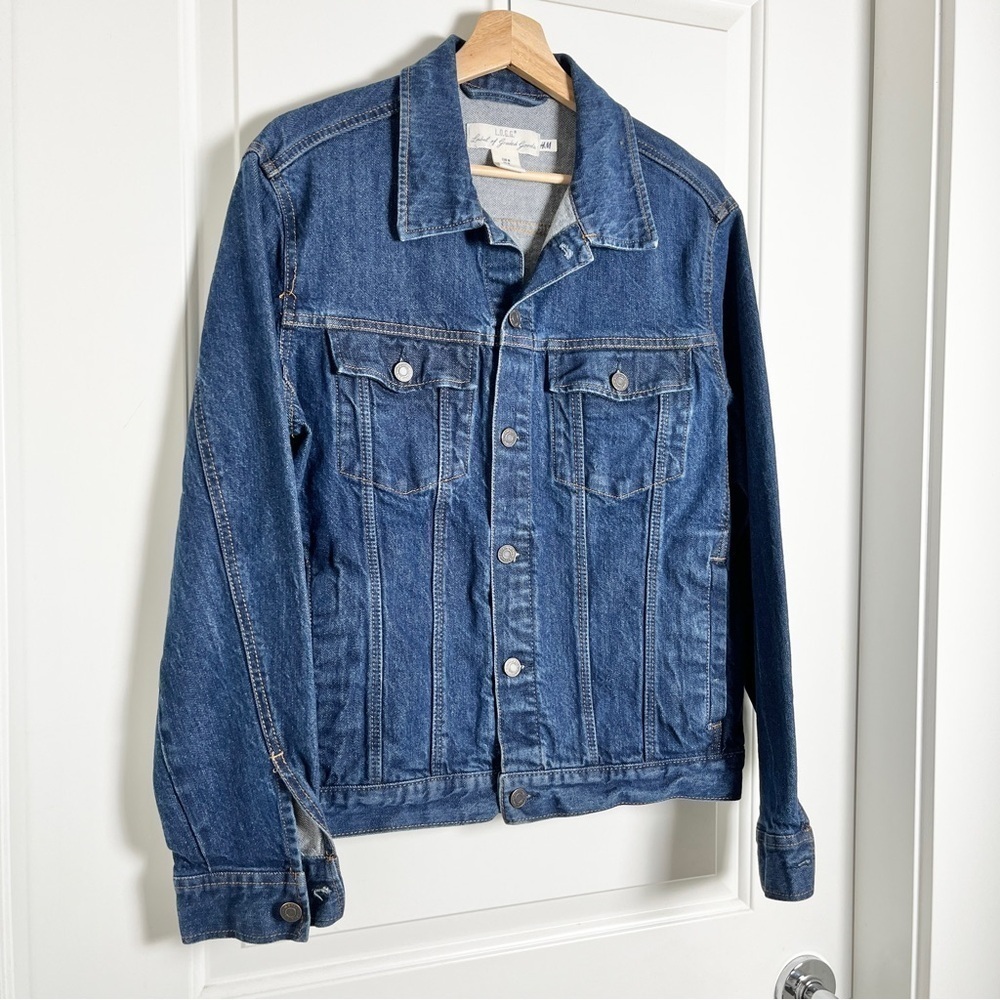 H&M L.O.G.G Medium Wash Men's Denim Jacket - Unisex Medium - Picture 2 of 11
